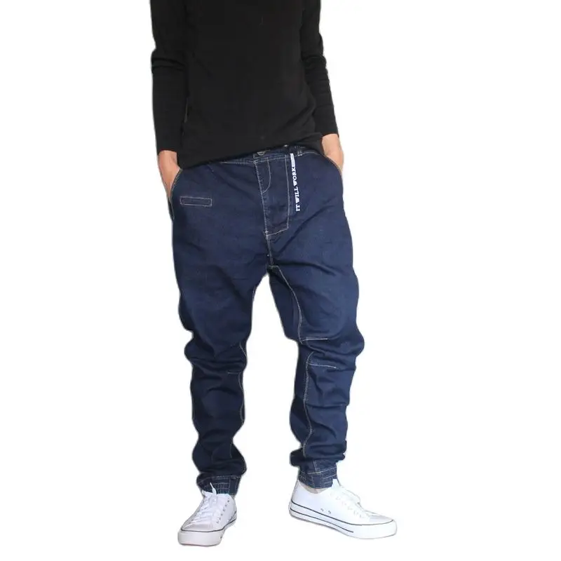 

Japan Style Harem Jeans Men Denim Hip Hop Pants Loose Baggy Jeans Trousers Slight Elastic Large Size 28-36