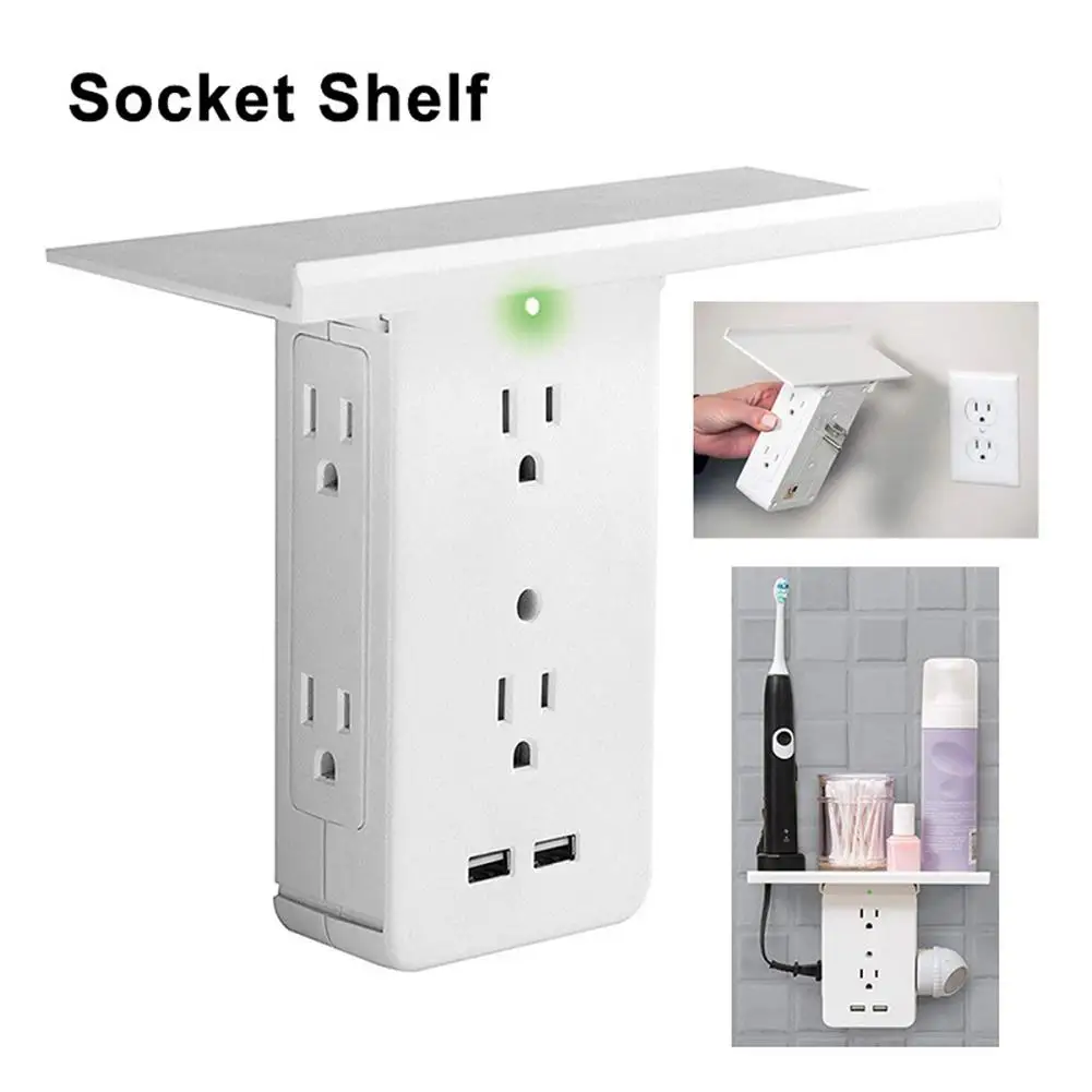 Switch Socket Rack Socket Shelf 6 Electrical Outlet Extenders 2 USB Charging Ports Removable Built-In Shelf Drop Shipping
Switch Socket Rack Socket Shelf 6 Electrical Outlet Extenders 2 USB Charging Ports Removable Built-In Shelf Drop Shipping