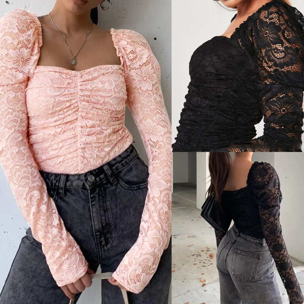 T Shirt Women Aesthetic Clothes Women Sexy Square Collar Lace Patchwork Long Sleeve Shirt Women Tops T-shirt футболка женская
T Shirt Women Aesthetic Clothes Women Sexy Square Collar Lace Patchwork Long Sleeve Shirt Women Tops T-shirt футболка женская