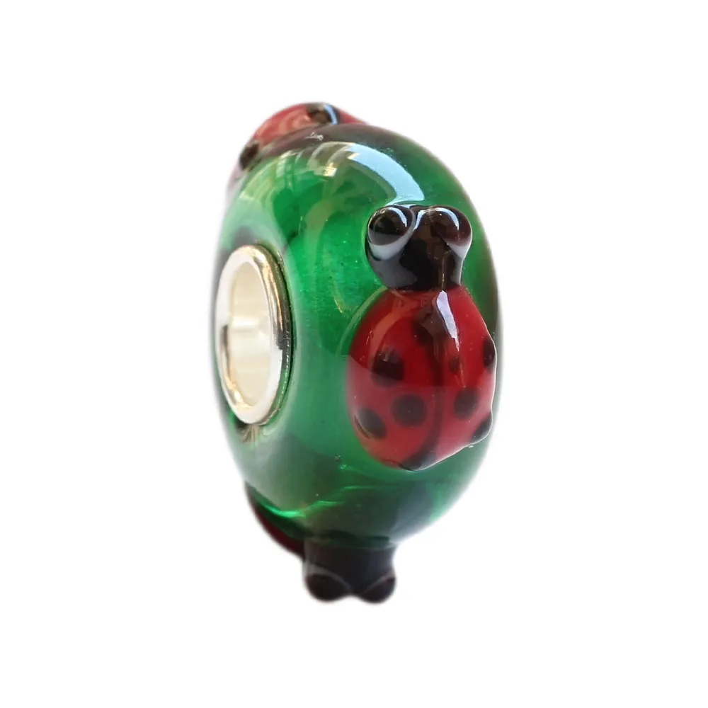 Lovely Ladybug Glass bead with Solid Sterling Silver Tube .925 Stamped Fit European Snake Chains&Bracelet
Lovely Ladybug Glass bead with Solid Sterling Silver Tube .925 Stamped Fit European Snake Chains&Bracelet