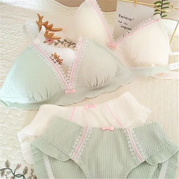 Honviey Summer thin bra female bow ribbon girl wirefree bra set simple comfortable seamless pad anti-glare underwear women
Honviey Summer thin bra female bow ribbon girl wirefree bra set simple comfortable seamless pad anti-glare underwear women