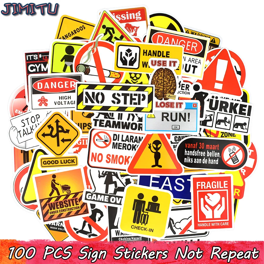 100 шт. предупреждающие знаки наклейки символы напоминания маркировка s для
