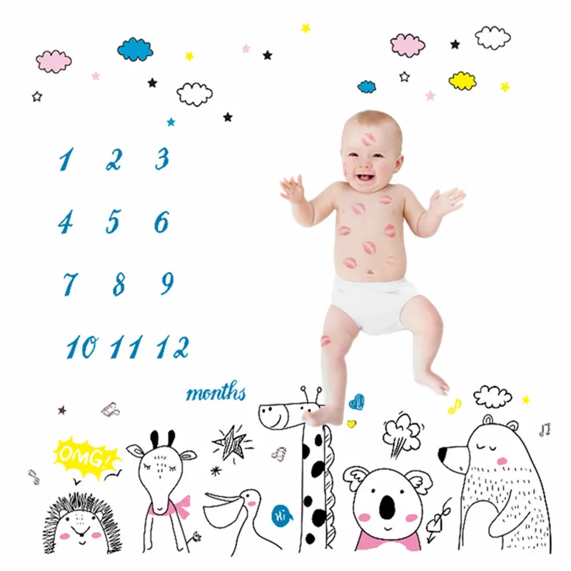 Фото Newborn Baby Monthly Milestone Blanket Photo Picture Mat Background Diaper Birthday Kids Photography Accessories Backdrop Props | Мать и