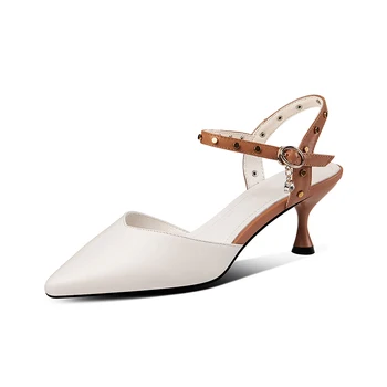 Fashion Women Sandals Genuine Leather 6cm Thin Heel Buckle High Quality Sheepskin Shoes New Mature Sandals
Fashion Women Sandals Genuine Leather 6cm Thin Heel Buckle High Quality Sheepskin Shoes New Mature Sandals