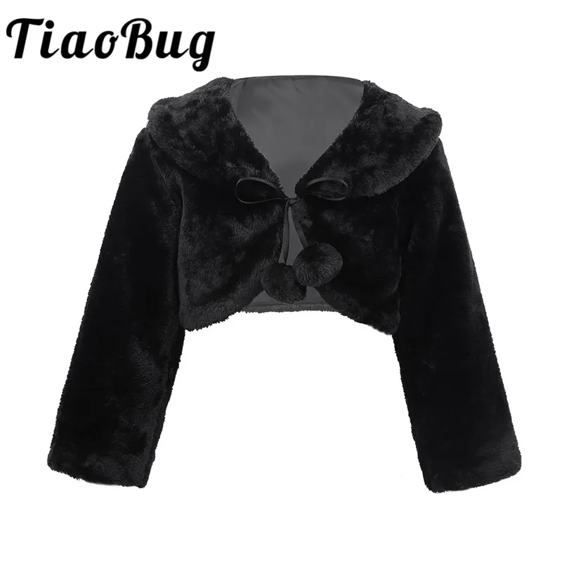 Tiaobug для маленьких девочек Детская куртка с искусственным мехом пальто длинными