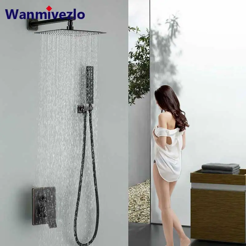 Wall Mount Bathroom Rain Waterfall Shower Faucets Set Concealed Black Shower System Bathtub Shower Mixer Faucet Tap Mixer Valve
Wall Mount Bathroom Rain Waterfall Shower Faucets Set Concealed Black Shower System Bathtub Shower Mixer Faucet Tap Mixer Valve