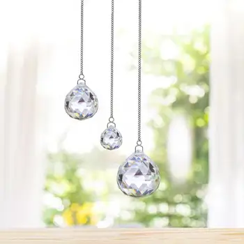 H&D Set of 3 Clear 20/30/40mm Crystal Faceted Ball Prisms Suncatcher with Chain for Ceiling Lighting Chandelier Hanging Decor
H&D Set of 3 Clear 20/30/40mm Crystal Faceted Ball Prisms Suncatcher with Chain for Ceiling Lighting Chandelier Hanging Decor