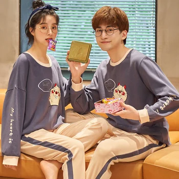 XIZOU Men pyjamas suit autumn Couple pajamas Long sleeve pijama for women plus size sleep clothing Cotton nightie sleepwear
XIZOU Men pyjamas suit autumn Couple pajamas Long sleeve pijama for women plus size sleep clothing Cotton nightie sleepwear