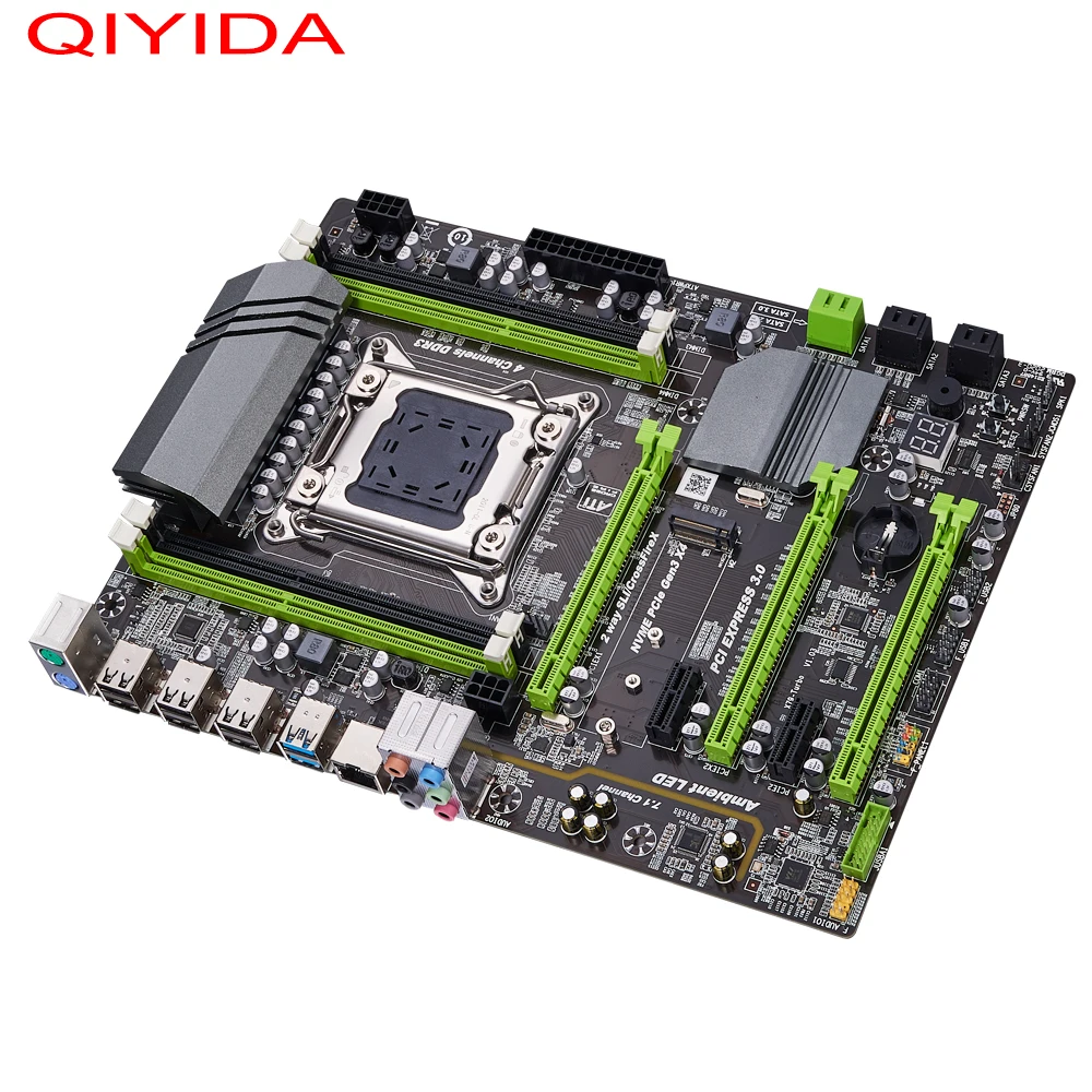 QIYIDA X79 Turbo материнская плата LGA2011 ATX USB3.0 SATA3 PCI E NVME M.2 SSD поддерживает память REG ECC и