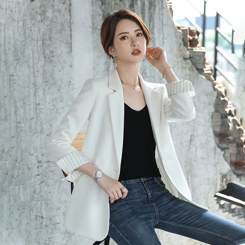 Women's white jacket high quality Temperament loose ladies large size blazer 2019 new elegant autumn women's clothing 4 colors 
Women's white jacket high quality Temperament loose ladies large size blazer 2019 new elegant autumn women's clothing 4 colors