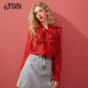 ELFSACK Red Polka Dot Ruffles Lace Up Casual Blouse Women 2020 Spring Vintage Black Butterfly Sleeve Korean Girly Daily Tops
ELFSACK Red Polka Dot Ruffles Lace Up Casual Blouse Women 2020 Spring Vintage Black Butterfly Sleeve Korean Girly Daily Tops