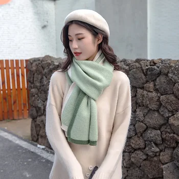 Autumn winter new knitted wool scarf ladies color matching frame lengthened fashion warm all-match pure color comfortable A253
Autumn winter new knitted wool scarf ladies color matching frame lengthened fashion warm all-match pure color comfortable A253