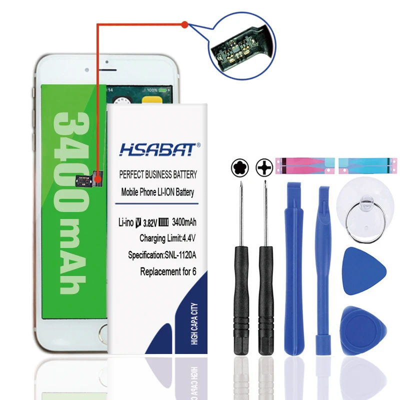HSABAT High Capacity Battery Use for iPhone 5 for iphone 5S 5C 6 6S 7 free tools+Sticker
HSABAT High Capacity Battery Use for iPhone 5 for iphone 5S 5C 6 6S 7 free tools+Sticker