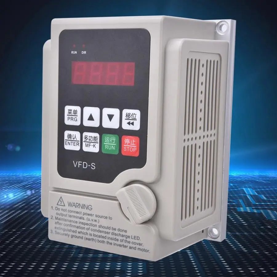 

0.4/0.75/1.5/2.2KW 110V VFD Inverter Single-Phase Input 3-Phase Output Frequency Converter