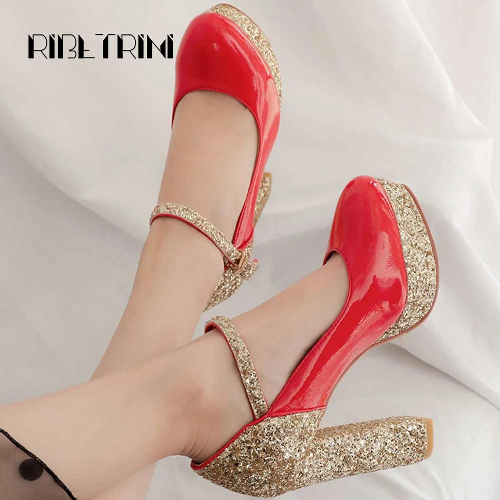RIBETRINI Women Mary Jane Shoes Woman Glitter Pumps Fashion Square High Heel Platform Pumps Party Wedding Shoes Big Size 32-43
RIBETRINI Women Mary Jane Shoes Woman Glitter Pumps Fashion Square High Heel Platform Pumps Party Wedding Shoes Big Size 32-43