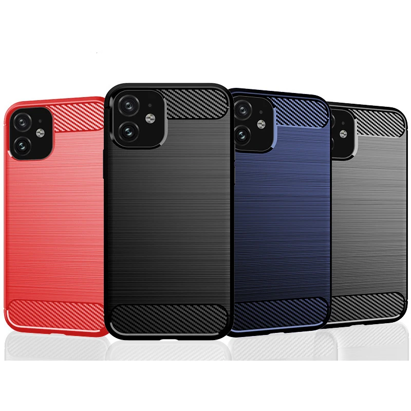 Резиновый чехол из углеродного волокна для iPhone 11 12 PRO MAX 7 7Plus 8 8Plus X XR XS 5S SE 5 6 6S