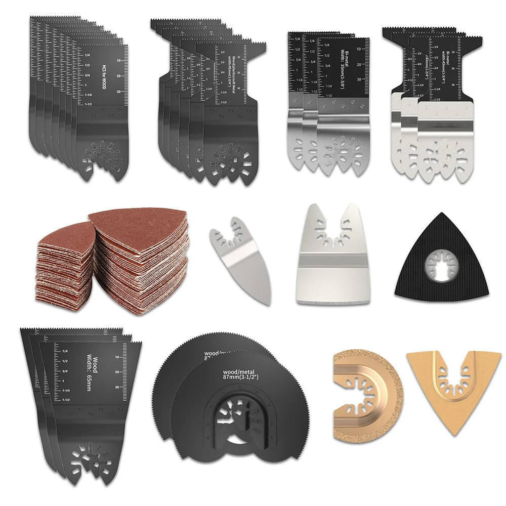 108pcs Oscillating Tool Blades High Quality Oscillating Multi Tool Saw Blades for Cutting Wood Tools Garden Tools Accessories
108pcs Oscillating Tool Blades High Quality Oscillating Multi Tool Saw Blades for Cutting Wood Tools Garden Tools Accessories