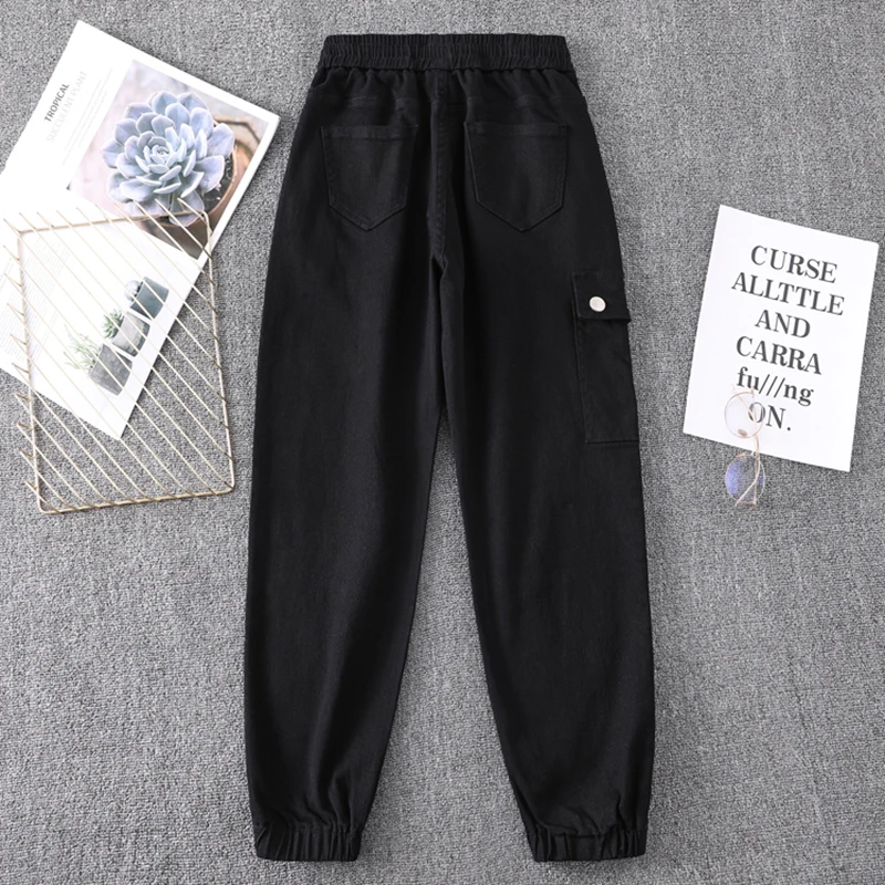 2020 Autumn Women's Jeans High Waist Elastic Waist Pocket Cargo Pants Cords Ankle Length Cusaul Push up Bundle Foot Denim Mujer
2020 Autumn Women's Jeans High Waist Elastic Waist Pocket Cargo Pants Cords Ankle Length Cusaul Push up Bundle Foot Denim Mujer