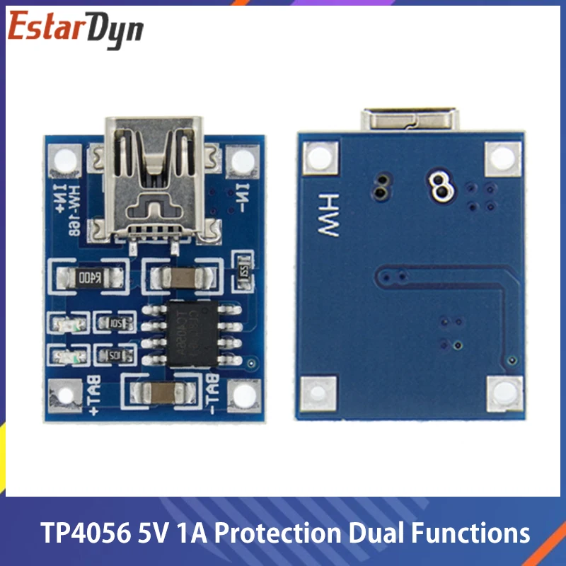 Type-c / Micro USB 5V 1A 18650 TP4056 Lithium Battery Charger Module Charging Board With Protection Dual Functions 1A Li-ion
Type-c / Micro USB 5V 1A 18650 TP4056 Lithium Battery Charger Module Charging Board With Protection Dual Functions 1A Li-ion