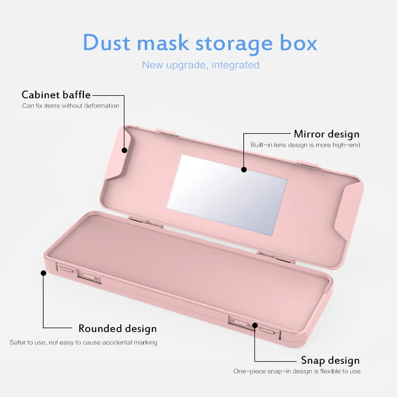Disposable Mask Storage Holder Portable Convenient Moisture-proof Double Layer Mask Storage Box With Mirror Outdoor Storage Tool
Disposable Mask Storage Holder Portable Convenient Moisture-proof Double Layer Mask Storage Box With Mirror Outdoor Storage Tool