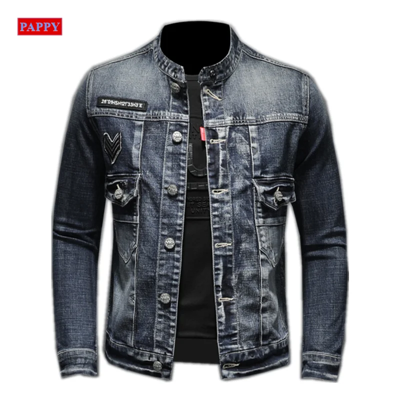 2020 New men Denim jacket cotton Stand collar jacket men coat
2020 New men Denim jacket cotton Stand collar jacket men coat