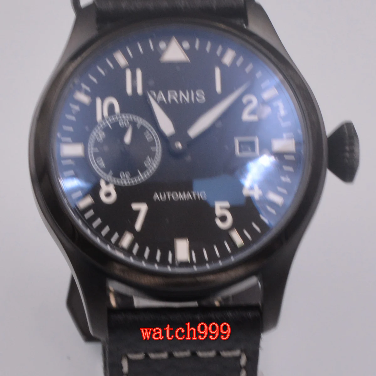 PARNIS 47mm black dial PVD case men's automatic fashion casual watch leather strap waterproof mechanical watch
PARNIS 47mm black dial PVD case men's automatic fashion casual watch leather strap waterproof mechanical watch