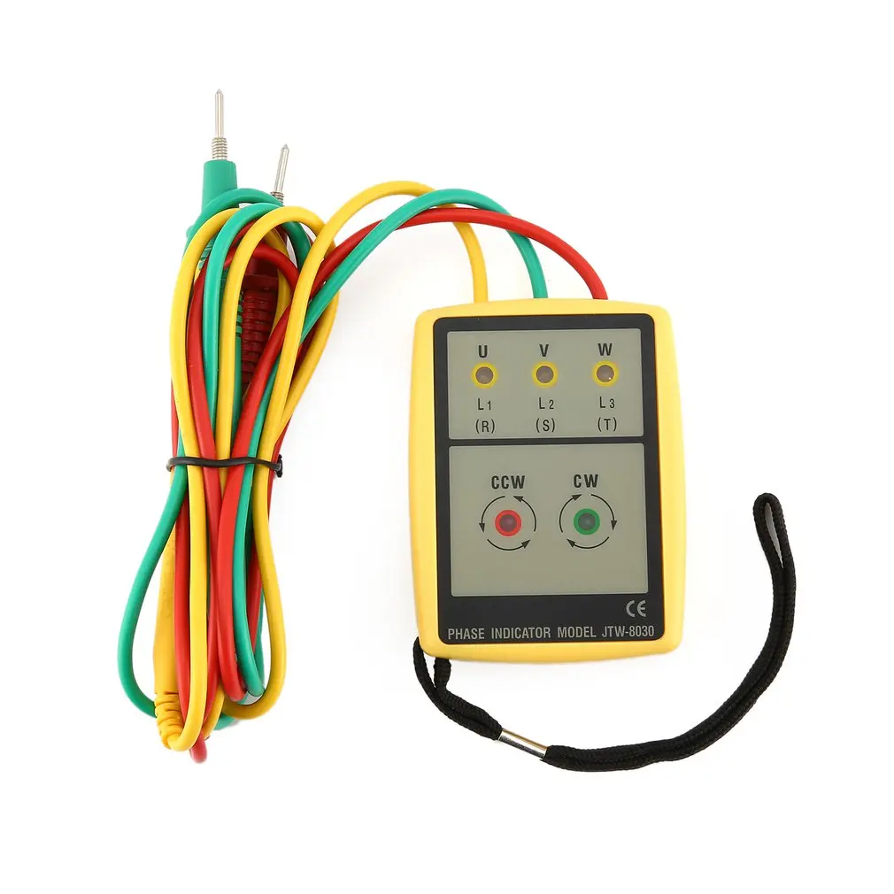 JTW JTW-8030 3 Phase Sequence Meter Rotation Tester Phase Indicator Detector ZX 