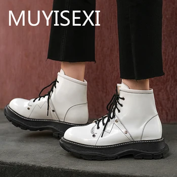 Internet star cow leather motorcycles rivets buckle rock comfortable round toe 5cm med heels lace-up ankle boots AMI07 MUYISEXI
Internet star cow leather motorcycles rivets buckle rock comfortable round toe 5cm med heels lace-up ankle boots AMI07 MUYISEXI