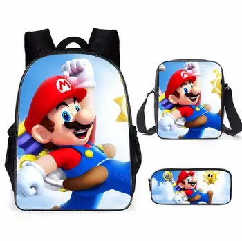 3pcs 3D Super Mario Bros Anime School Bag Set Kids Bagpack Children Backpack shoulder bag Pencil Case Set Mocila Infantil
3pcs 3D Super Mario Bros Anime School Bag Set Kids Bagpack Children Backpack shoulder bag Pencil Case Set Mocila Infantil