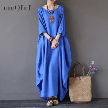 Kaftan Plus Size Women Dress Cotton Linen Vintage Maxi Dress Boho O Neck Gown Robe Long Sleeve Women's Summer Sundress
Kaftan Plus Size Women Dress Cotton Linen Vintage Maxi Dress Boho O Neck Gown Robe Long Sleeve Women's Summer Sundress