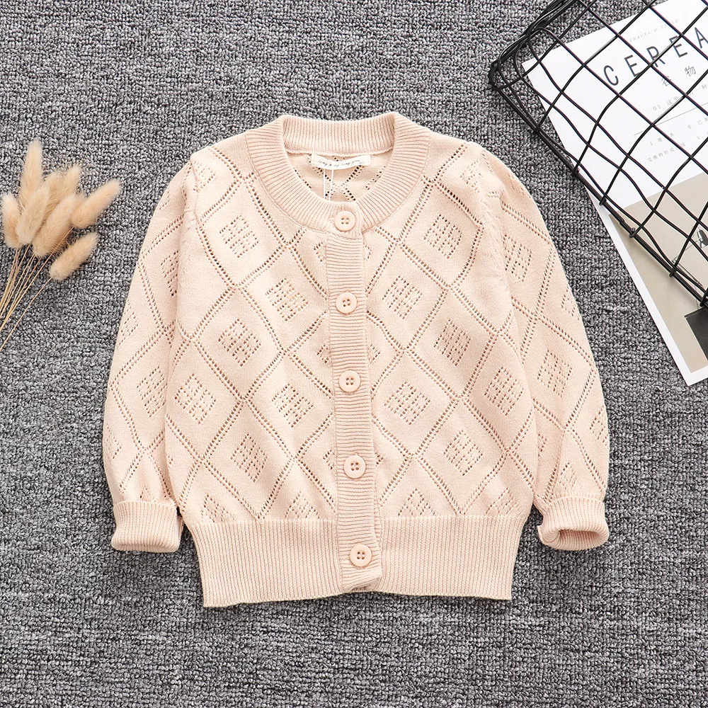 Autumn New Style CHILDREN'S Sweater Hollow out Plaid Crew Neck Cardigan Pure Cotton Knitted Fabric Men And Women Baby Airable Sh
Autumn New Style CHILDREN'S Sweater Hollow out Plaid Crew Neck Cardigan Pure Cotton Knitted Fabric Men And Women Baby Airable Sh