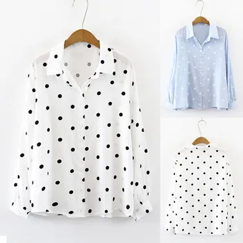 Women Polka Dot Lapel Collar Wild Shirt Long Sleeve Chiffon Shirt Top 2020 hot new products ins wind Campus Leisure Swim
Women Polka Dot Lapel Collar Wild Shirt Long Sleeve Chiffon Shirt Top 2020 hot new products ins wind Campus Leisure Swim