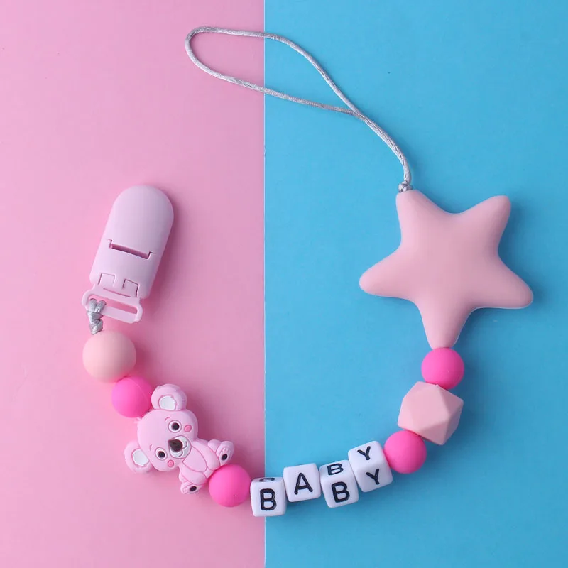 Personalized BABY Name Handmade Pacifier Clips Holder Chain Silicone Pacifier Chains Five Star Teether Teething Chain
Personalized BABY Name Handmade Pacifier Clips Holder Chain Silicone Pacifier Chains Five Star Teether Teething Chain