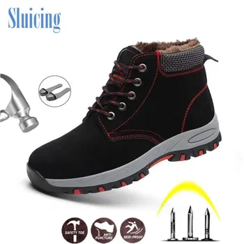 SLUICING men Work Boots Winter Warm Outdoor Steel Toe Cap Anti-smashing Anti-piercing Outdoor Lace-up Cow Suede Safety Shoes
SLUICING men Work Boots Winter Warm Outdoor Steel Toe Cap Anti-smashing Anti-piercing Outdoor Lace-up Cow Suede Safety Shoes