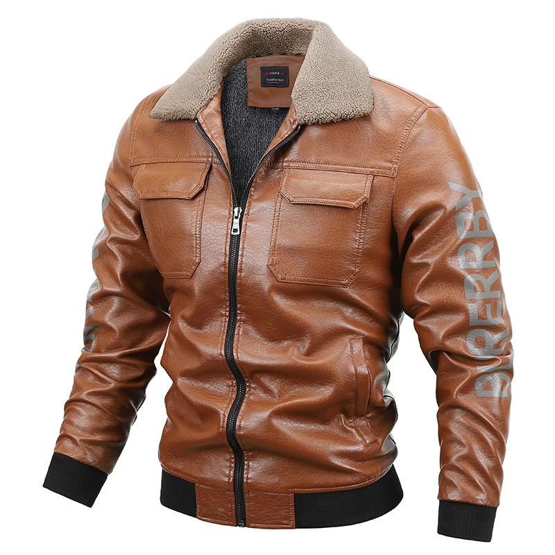 Fashion Winter Warm Men's Leather Jackets Thick Faux Leather Casual Thin Autumn Winter Coats lapel Collar Men Windproof Jacket
Fashion Winter Warm Men's Leather Jackets Thick Faux Leather Casual Thin Autumn Winter Coats lapel Collar Men Windproof Jacket