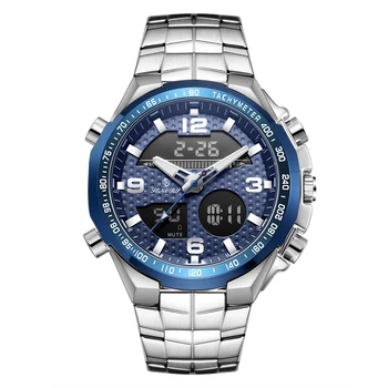 Multi-function Timing Precision Steel Wrist Watch Men's Doubel Display Watch Blue Double Button Luxury Watches
Multi-function Timing Precision Steel Wrist Watch Men's Doubel Display Watch Blue Double Button Luxury Watches