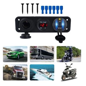 Waterproof Car QC3.0 USB Type C PD Fast Charger LED Voltmeter 24V 12V Outlet Power Socket Panel Jack for Car Boat Marine
Waterproof Car QC3.0 USB Type C PD Fast Charger LED Voltmeter 24V 12V Outlet Power Socket Panel Jack for Car Boat Marine