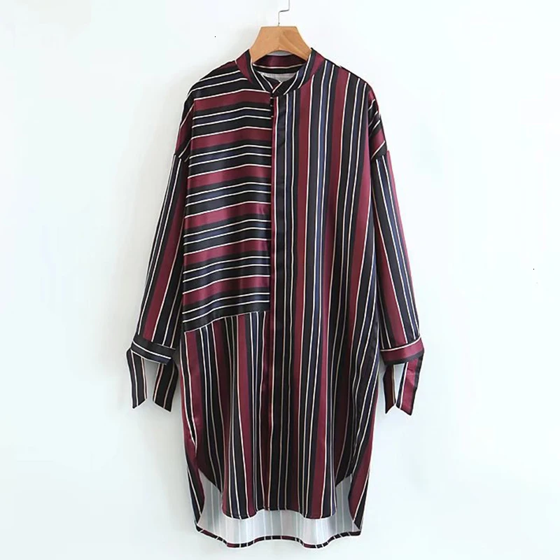Lente mode vrouwen Streep splitsen Satijn shirt Negen Kwart mouw blouses Leisure Losse tops chemise femme blusas YM497
Lente mode vrouwen Streep splitsen Satijn shirt Negen Kwart mouw blouses Leisure Losse tops chemise femme blusas YM497