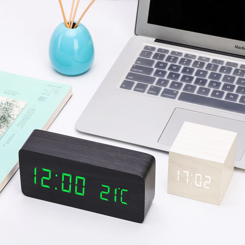 Dropship Multicolor LED Wooden Alarm Clock Watch Table Voice Control Digital Wood Despertador Electronic Desktop USB/AAA Clocks
Dropship Multicolor LED Wooden Alarm Clock Watch Table Voice Control Digital Wood Despertador Electronic Desktop USB/AAA Clocks