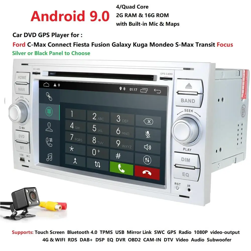 Hizpo Car Multimedia Player Android 9.0 GPS Autoradio 2 Din 7 Inch For Ford/Mondeo/Focus/Transit/C-MAX/S-MAX/Fiesta 2GB RAM DVD
Hizpo Car Multimedia Player Android 9.0 GPS Autoradio 2 Din 7 Inch For Ford/Mondeo/Focus/Transit/C-MAX/S-MAX/Fiesta 2GB RAM DVD
