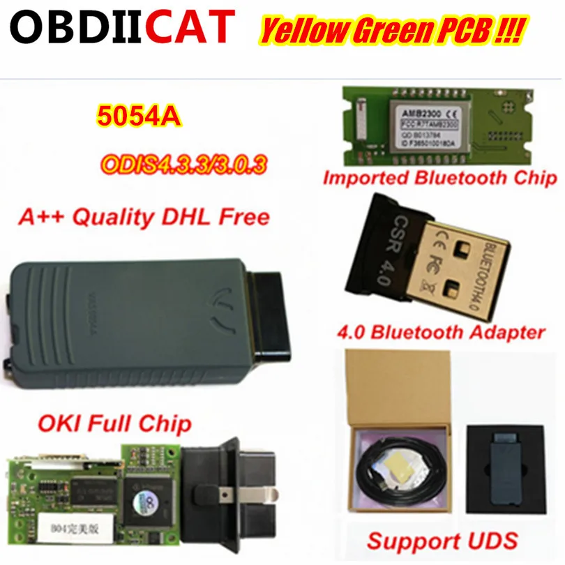 A++Quality Yellow Green PCB 5054A V3.0.3 Bluetooth AMB2300 5054A OKI Full Chip ODIS4.2.3 Support UDS Protocol DHL Free
A++Quality Yellow Green PCB 5054A V3.0.3 Bluetooth AMB2300 5054A OKI Full Chip ODIS4.2.3 Support UDS Protocol DHL Free