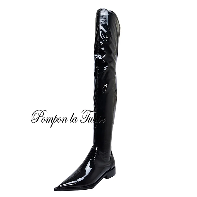 ZZ 941123 Fancy Catwalk Pointed Toe Patent Leather Pigskin 3CM High Heel Fashion Women Knee Long Thigh/Calf Boots Women Shoes
ZZ 941123 Fancy Catwalk Pointed Toe Patent Leather Pigskin 3CM High Heel Fashion Women Knee Long Thigh/Calf Boots Women Shoes