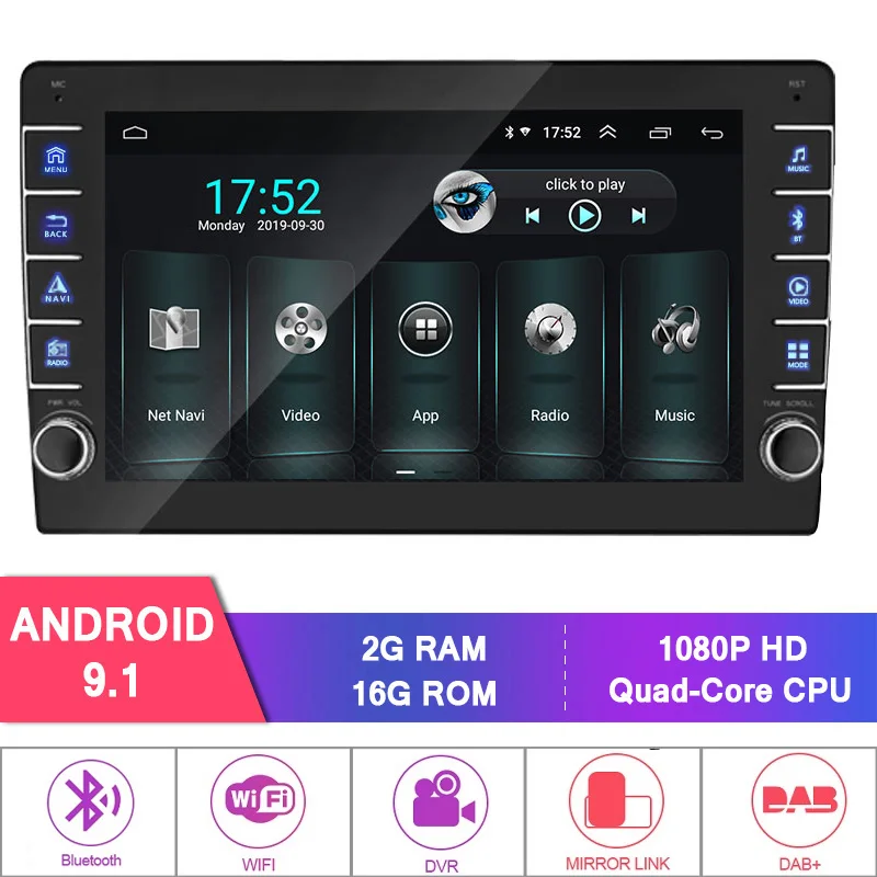 1 Din Android 9.1 Car Mp5 Video Player 9 inch 1Din Autoradio Multimedia Audio Car Stereo GPS Navigation USB WIFI TF FM No dvd
1 Din Android 9.1 Car Mp5 Video Player 9 inch 1Din Autoradio Multimedia Audio Car Stereo GPS Navigation USB WIFI TF FM No dvd