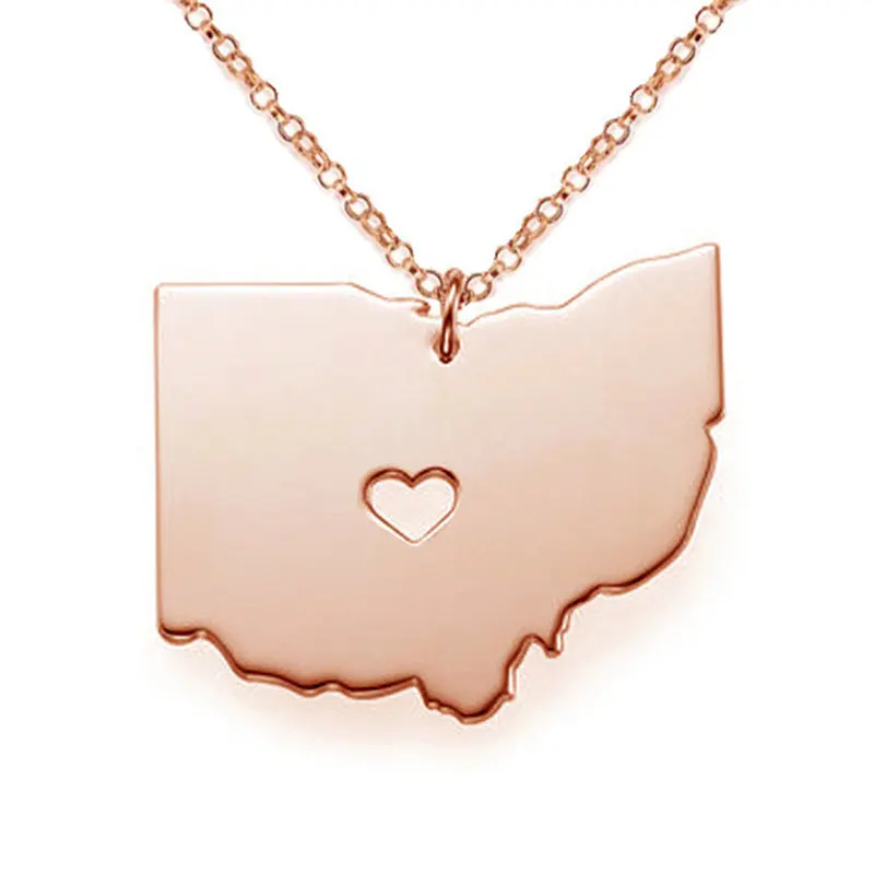 Popular in Europe and the United States, the United States stainless steel Ohio map pendant necklace necklace.
Popular in Europe and the United States, the United States stainless steel Ohio map pendant necklace necklace.