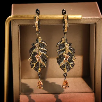 2020 Bohemia 925 Sterling Silver Natural Topaz Dangle Earrings for Women Black Gold Elegant Leaves Earrings Wedding Fine Jewelry
2020 Bohemia 925 Sterling Silver Natural Topaz Dangle Earrings for Women Black Gold Elegant Leaves Earrings Wedding Fine Jewelry