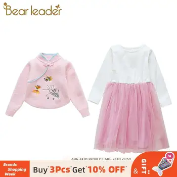 Bear Leader Chinese Style Clothing Suits Floral Embroidery Sweater Tops and Mesh Patchwork Dress Kids Cute Princess for Girls
Bear Leader Chinese Style Clothing Suits Floral Embroidery Sweater Tops and Mesh Patchwork Dress Kids Cute Princess for Girls