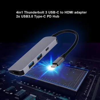4 in1 Thunderbolt 3 USB-C to HDMI Adapter 2x USB3.0 Type-C PD Hub For Samsung Dex
4 in1 Thunderbolt 3 USB-C to HDMI Adapter 2x USB3.0 Type-C PD Hub For Samsung Dex