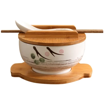 1000Ml Ceramic Noodle Bowl Spoon Bowl Mat with Cover Instant Noodle Bowl Korean Soup Bowl Rice Bowl Cutlery Set White 
1000Ml Ceramic Noodle Bowl Spoon Bowl Mat with Cover Instant Noodle Bowl Korean Soup Bowl Rice Bowl Cutlery Set White