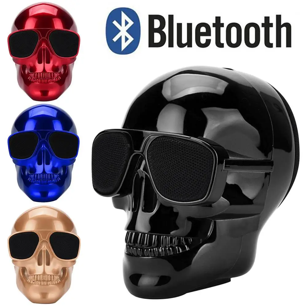 Portable Skull Bluetooth Speakers Skull Head Ghost Wireless Stereo Subwoofer Mega Bass 3D Stereo Hand-free Audio Player Mini Speaker New Hot