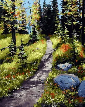 

Frameless diy paintings by numbers paint by number for home decor oil picture painting 5065cm way to forest